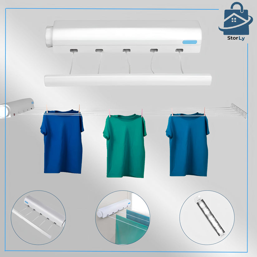Wall-Mounted Retractable Clothesline