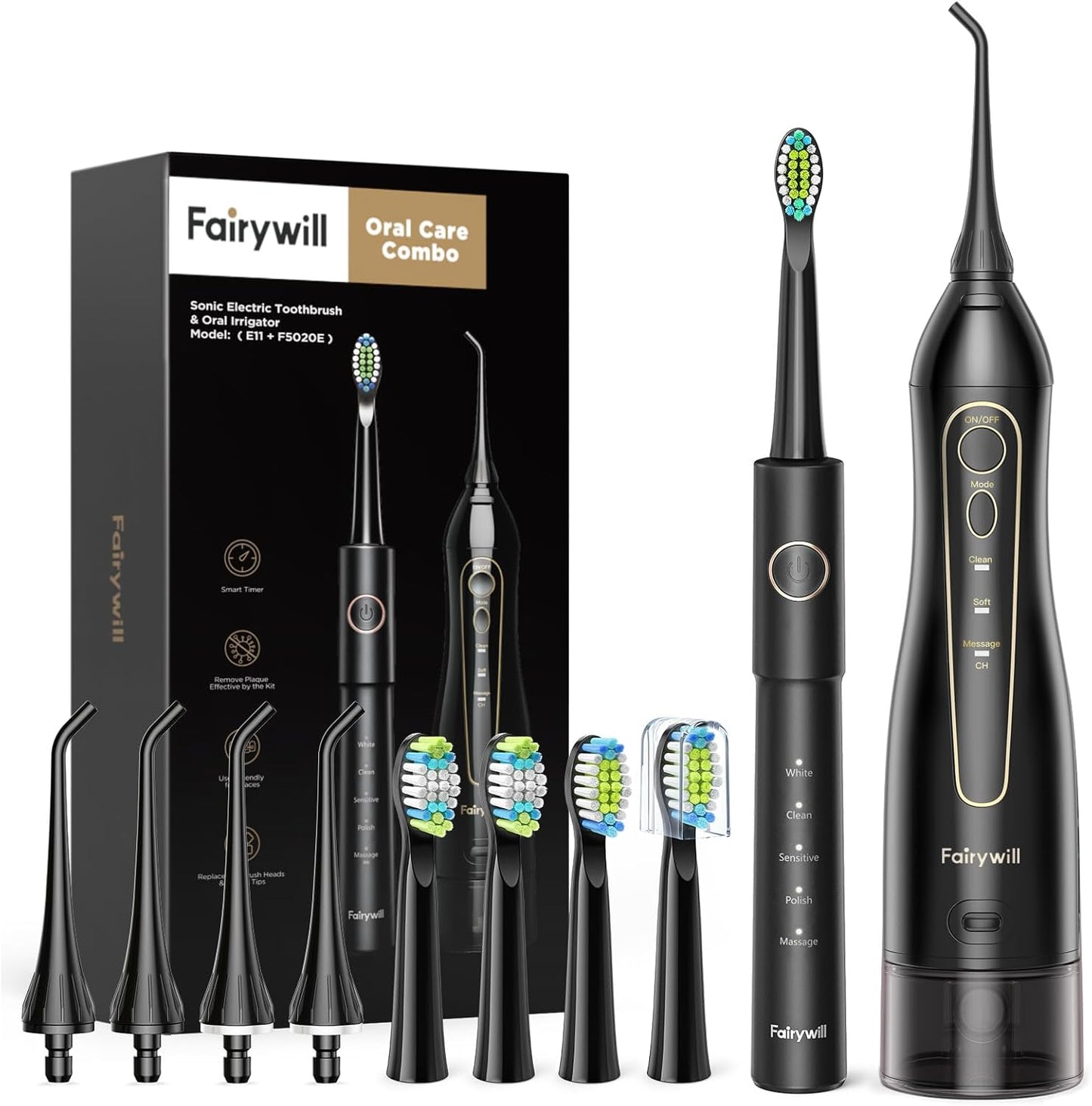 Fairywill Cordless Water Flosser and Toothbrush Combo - Advanced Oral Care
