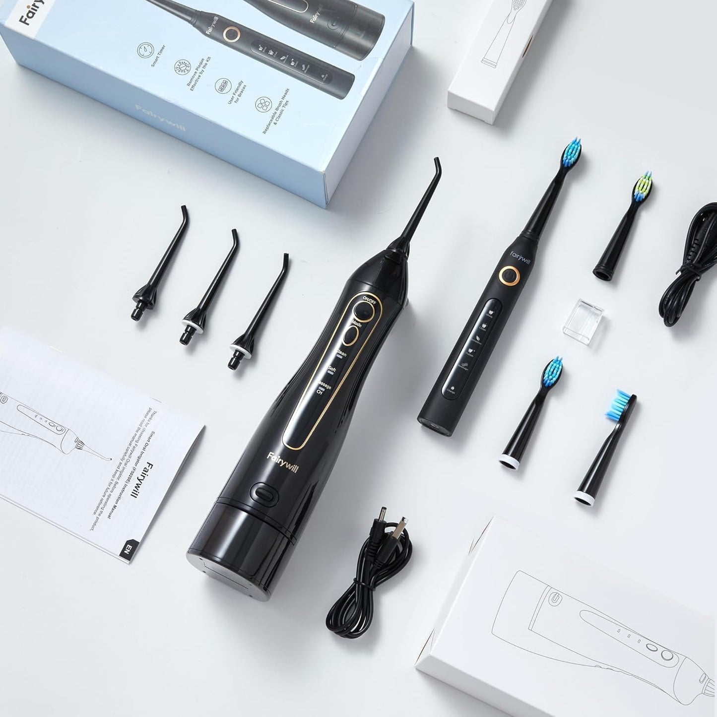 Fairywill Cordless Water Flosser and Toothbrush Combo - Advanced Oral Care