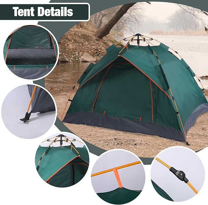 3-4 Person Hiking Tent - Waterproof, Windproof, and UV-Resistant