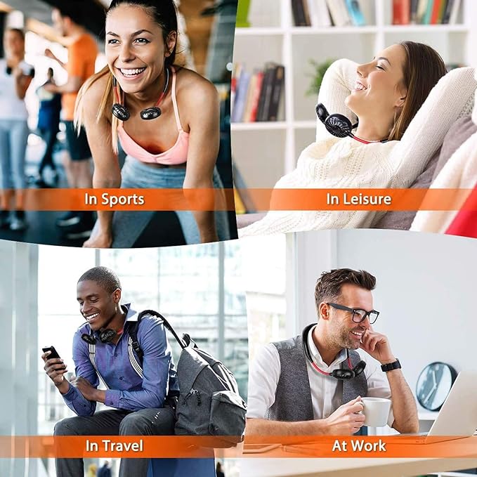 Pinlife Sports Neck Fan - Stay Cool Anywhere - Head Fan