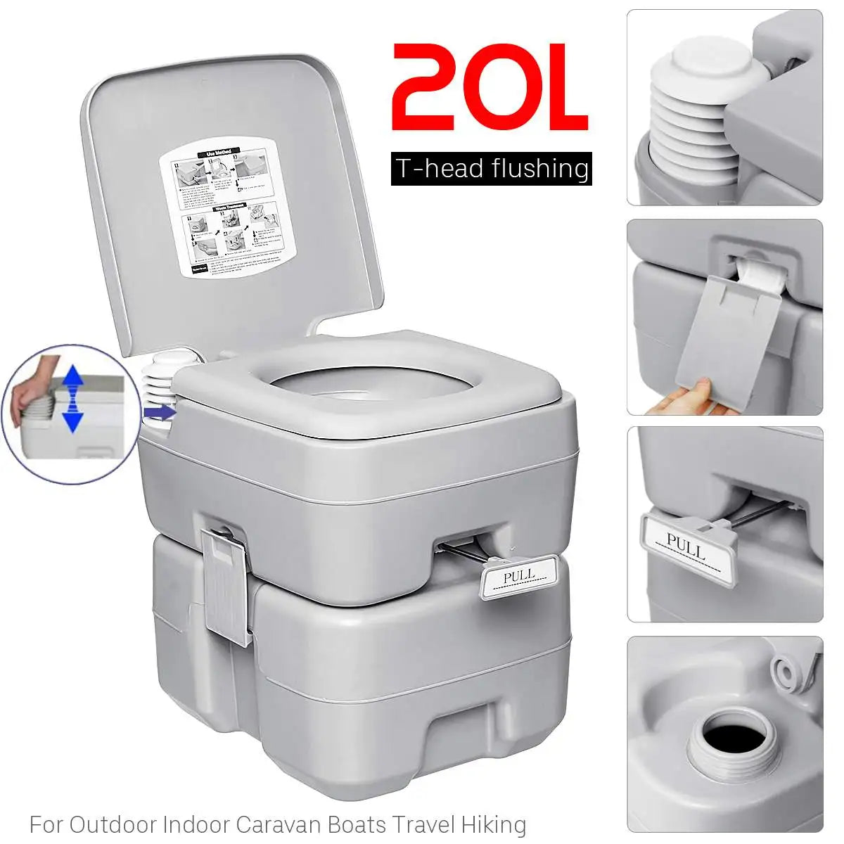 Portable Chemical Toilet with 20L Capacity