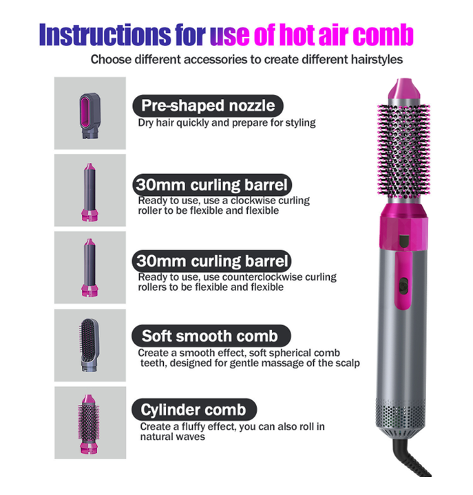 5-in-1 Hot Air Brush - Versatile Styling Tool