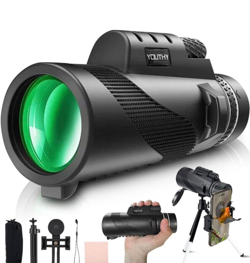 High-Power Monocular Telescope with Focus Adjustment