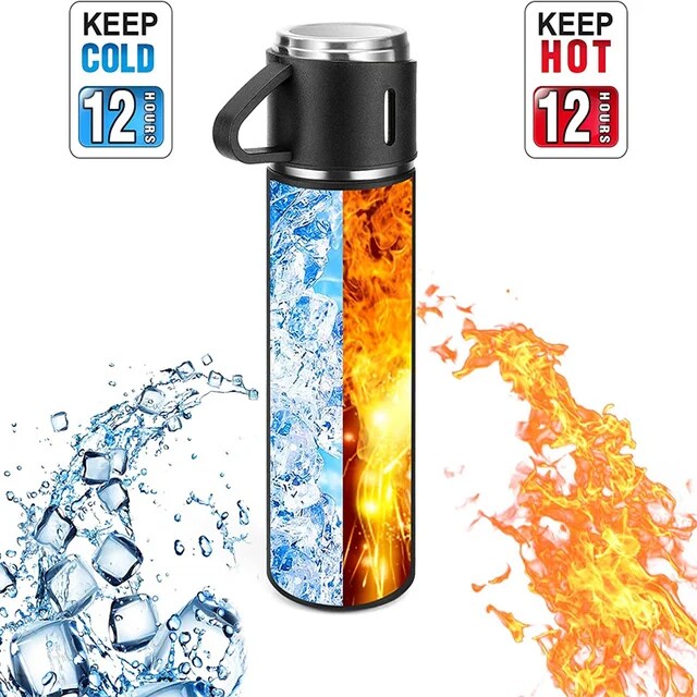 500ml Thermal Flask with 2 Cups