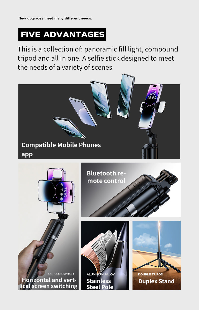 Bluetooth Tripod Selfie Stick with Remote