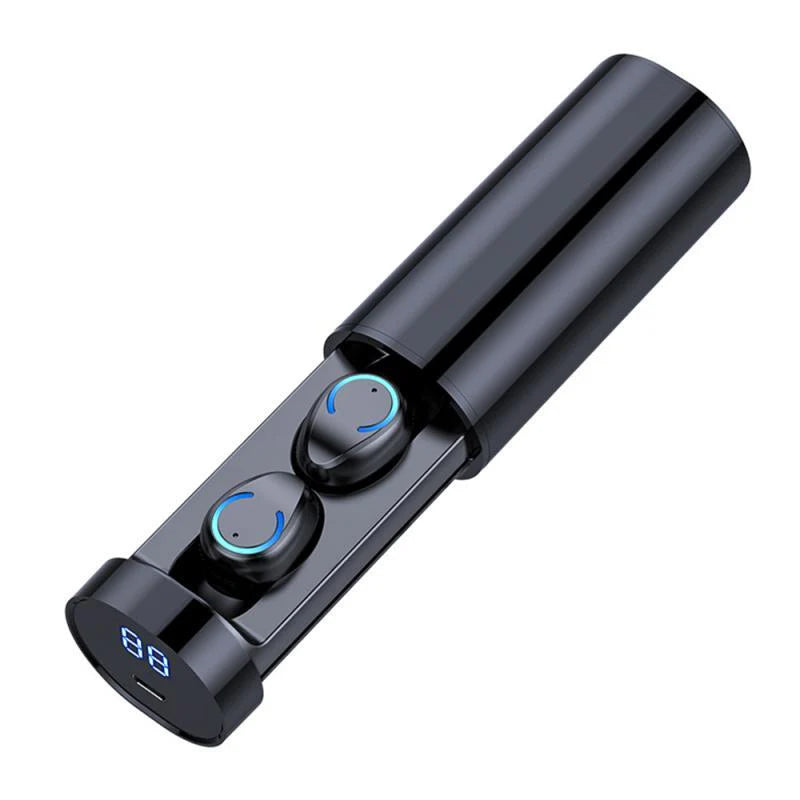 Binaural Mini Cylindrical Headphones - Advanced Bluetooth 5.0 with LED Smart Display