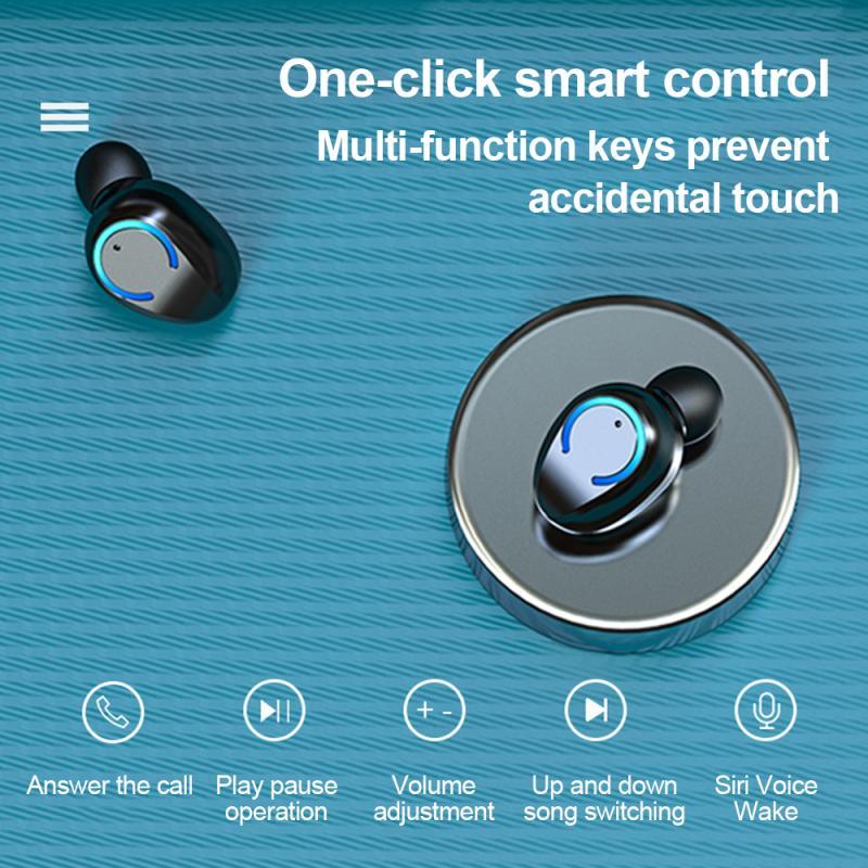 Binaural Mini Cylindrical Headphones - Advanced Bluetooth 5.0 with LED Smart Display
