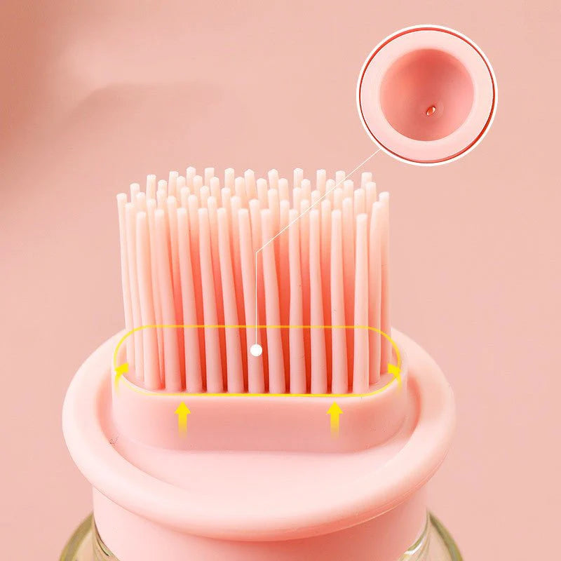Portable Oil Bottle with Brush Silicone - High-Temperature Kitchen and BBQ Tool