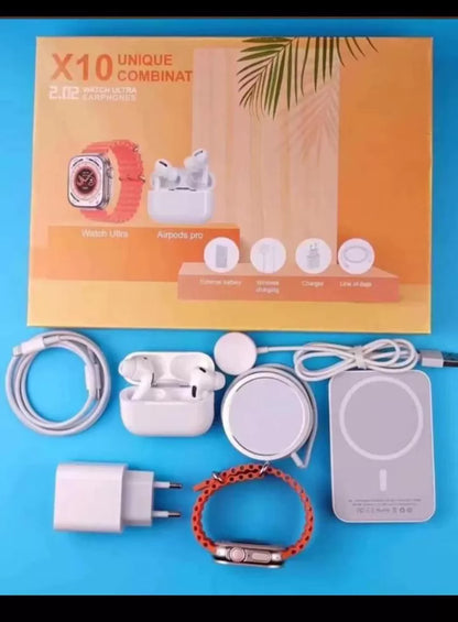 صندوق ساعة وسماعات AirPods 6 في 1 