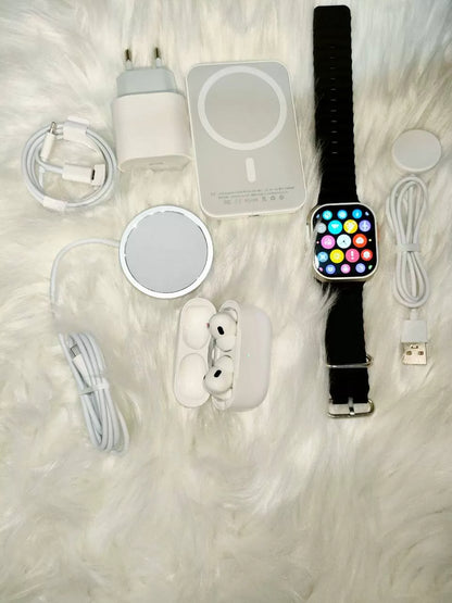 صندوق ساعة وسماعات AirPods 6 في 1 