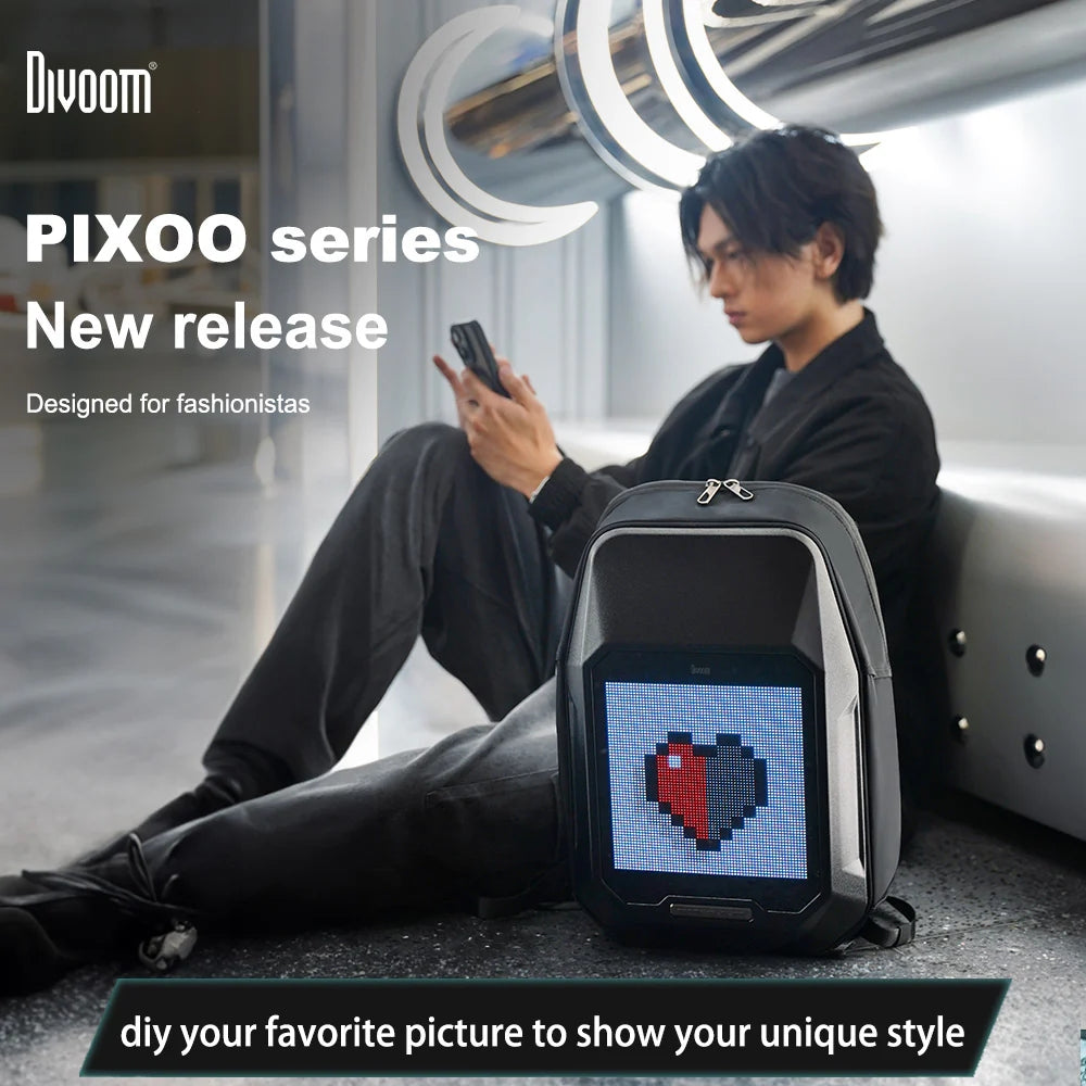 Divoom Cyberbag Pixel Art LED Backpack - Black