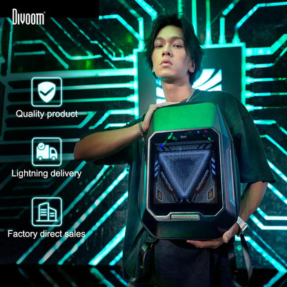Divoom Cyberbag Pixel Art LED Backpack - Black