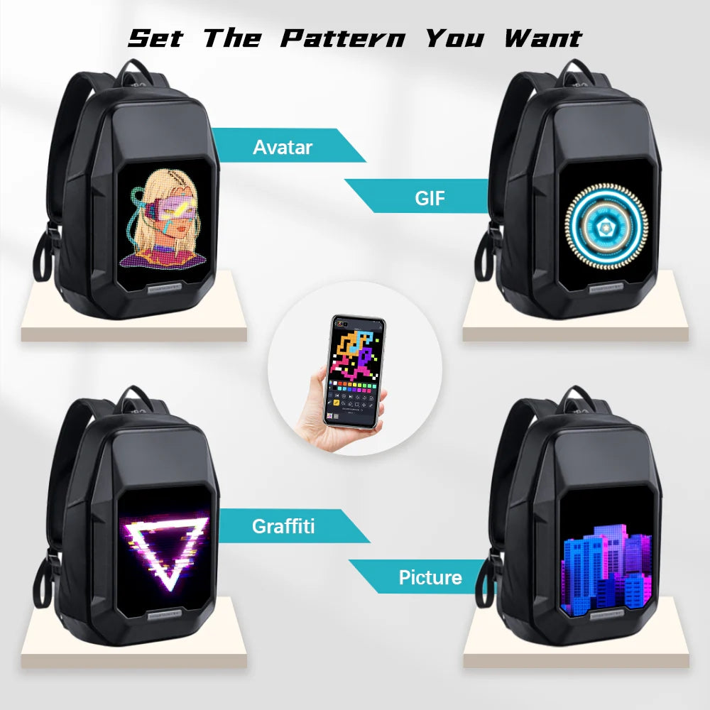 Divoom Cyberbag Pixel Art LED Backpack - Black