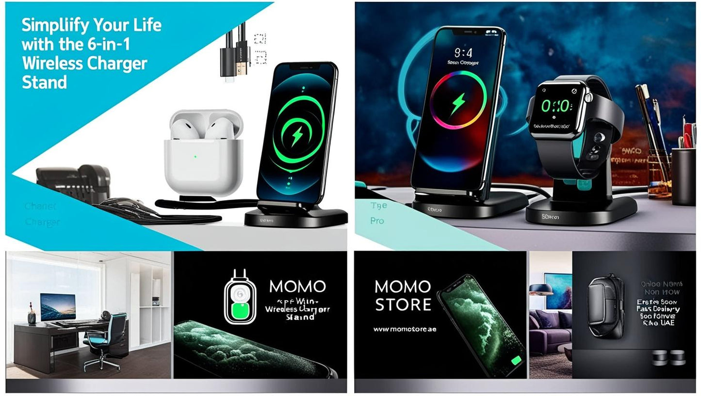 6-in-1 Fast Wireless Charger - The Ultimate Multi-Charging Solution